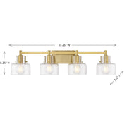 Savoy House 8-1030-4-322 Four Light Bathroom Vanity, Warm Brass (6)