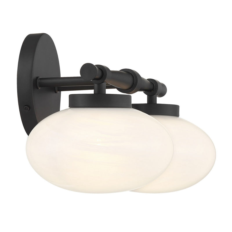 Savoy House 8-1050-2-BK Two Light Bathroom Vanity, Matte Black (5)