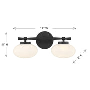 Savoy House 8-1050-2-BK Two Light Bathroom Vanity, Matte Black (6)