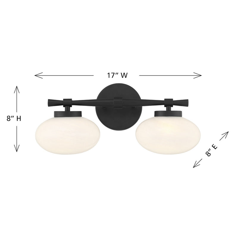 Savoy House 8-1050-2-BK Two Light Bathroom Vanity, Matte Black (6)
