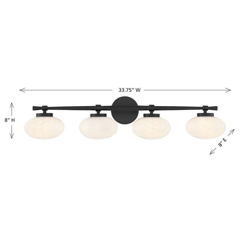 Savoy House 8-1050-4-BK Four Light Bathroom Vanity, Matte Black (6)