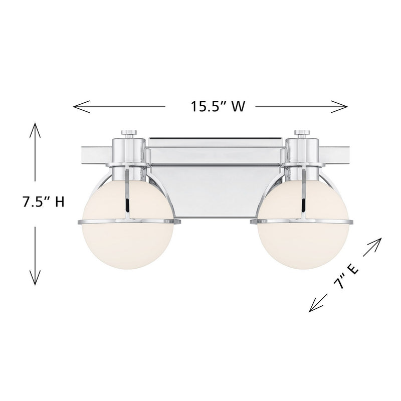 Savoy House 8-1060-2-11 Two Light Bathroom Vanity, Chrome (6)
