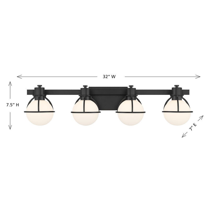 Savoy House 8-1060-4-BK Four Light Bathroom Vanity, Matte Black (6)