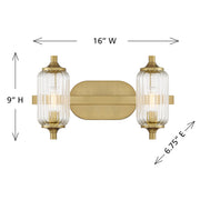 Savoy House 8-3024-2-322 Two Light Bathroom Vanity, Warm Brass (6)