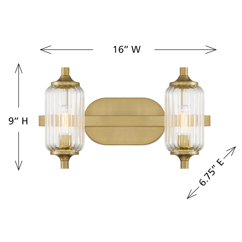 Savoy House 8-3024-2-322 Two Light Bathroom Vanity, Warm Brass (6)