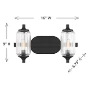 Savoy House 8-3024-2-BK Two Light Bathroom Vanity, Matte Black (6)