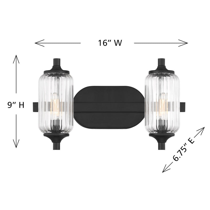 Savoy House 8-3024-2-BK Two Light Bathroom Vanity, Matte Black (6)