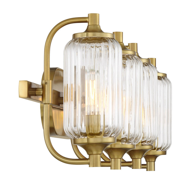 Savoy House 8-3024-4-322 Four Light Bathroom Vanity, Warm Brass (5)