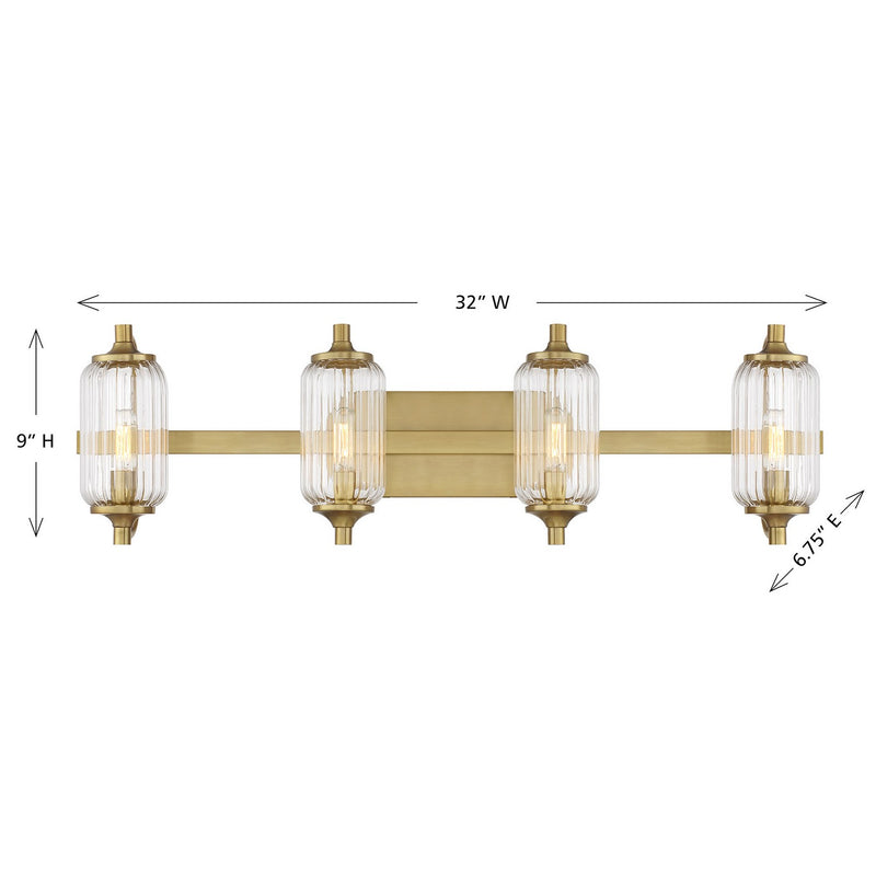 Savoy House 8-3024-4-322 Four Light Bathroom Vanity, Warm Brass (6)
