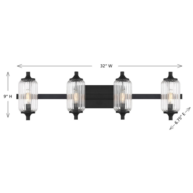 Savoy House 8-3024-4-BK Four Light Bathroom Vanity, Matte Black (6)