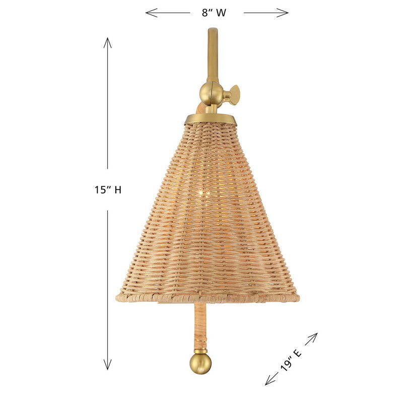 Savoy House 9-1499-1-322 One Light Wall Sconce, Warm Brass (6)