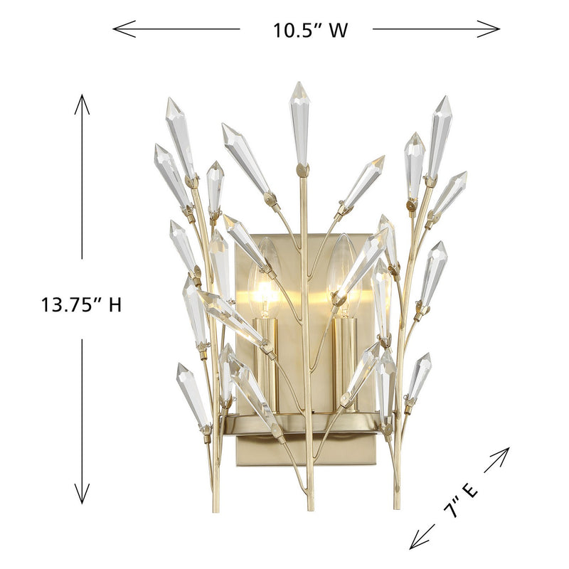 Savoy House 9-4075-2-127 Two Light Wall Sconce, Noble Brass (6)