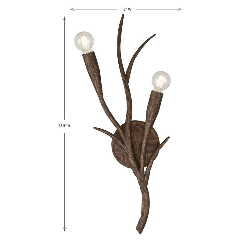 Savoy House 9-5399-2-105 Two Light Wall Sconce, Bark (6)