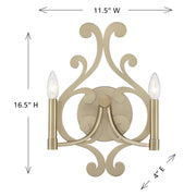 Savoy House 9-6094-2-127 Two Light Wall Sconce, Noble Brass (6)