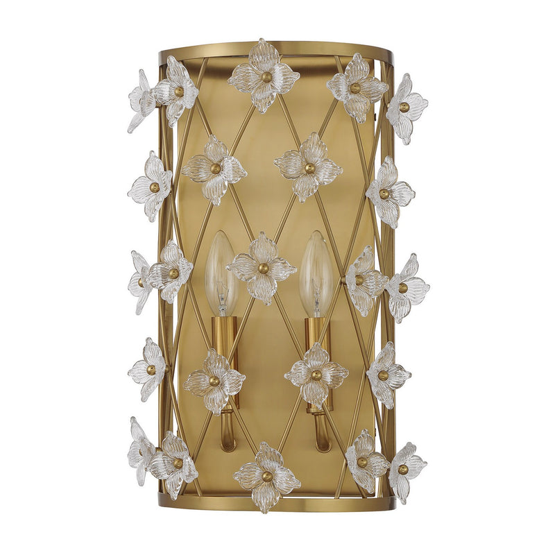 Savoy House 9-8411-2-322 Two Light Wall Sconce, Warm Brass (2)