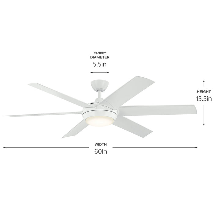 Kichler 310260WH 60"Ceiling Fan, White (4)