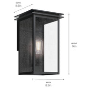 Kichler 59541BKT One Light Outdoor Wall Mount, Textured Black (5)