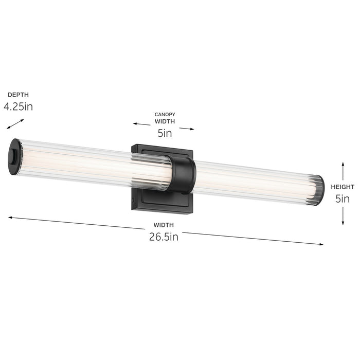 Kichler 55196BKLED LED Linear Bath, Black (5)