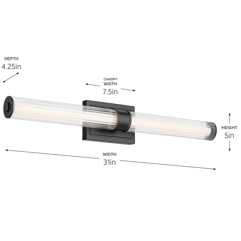 Kichler 55197BKLED LED Linear Bath, Black (4)