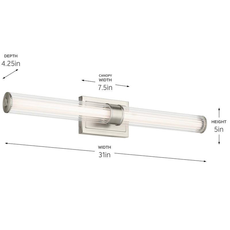 Kichler 55197NILED LED Linear Bath, Brushed Nickel (4)