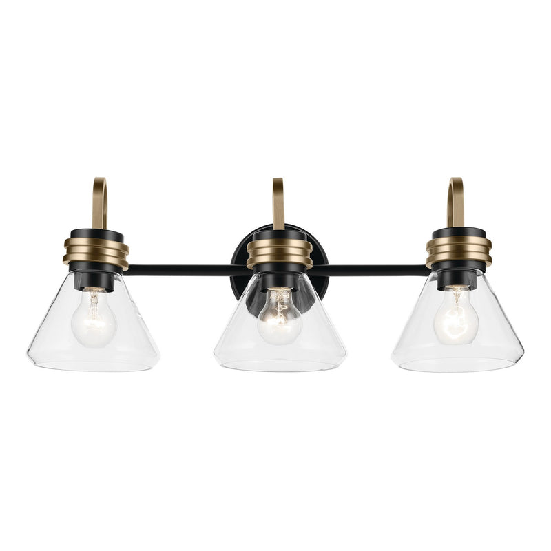 Kichler 55155BKCLR Three Light Bath, Black (2)