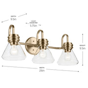 Kichler 55155CPZCLR Three Light Bath, Champagne Bronze (4)