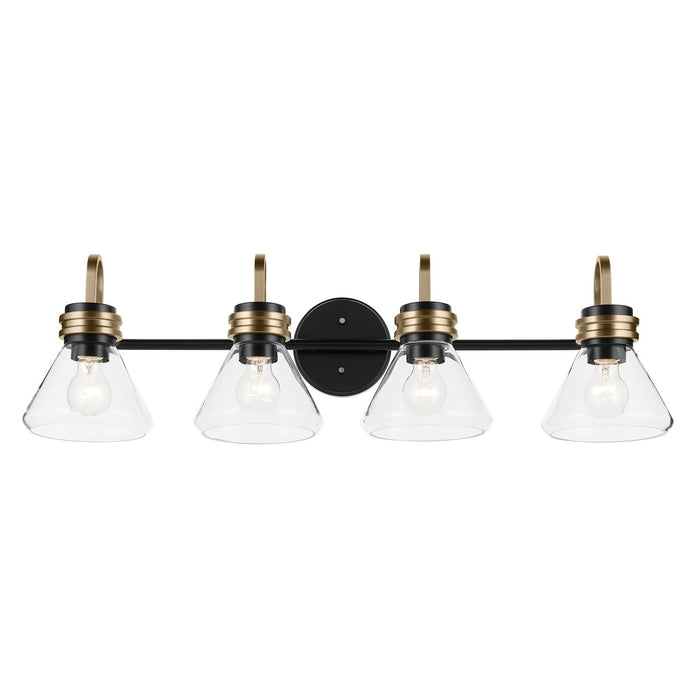 Kichler 55156BKCLR Four Light Bath, Black (2)