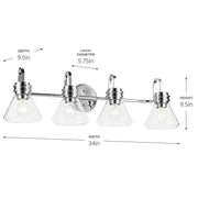 Kichler 55156CHCLR Four Light Bath, Chrome (4)