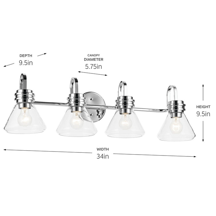 Kichler 55156CHCLR Four Light Bath, Chrome (4)