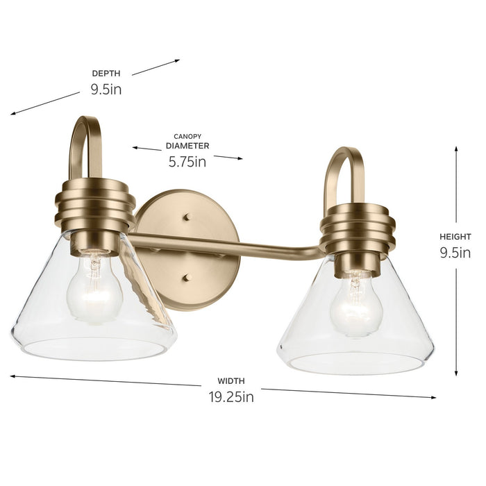 Kichler 55154CPZCLR Two Light Bath, Champagne Bronze (4)