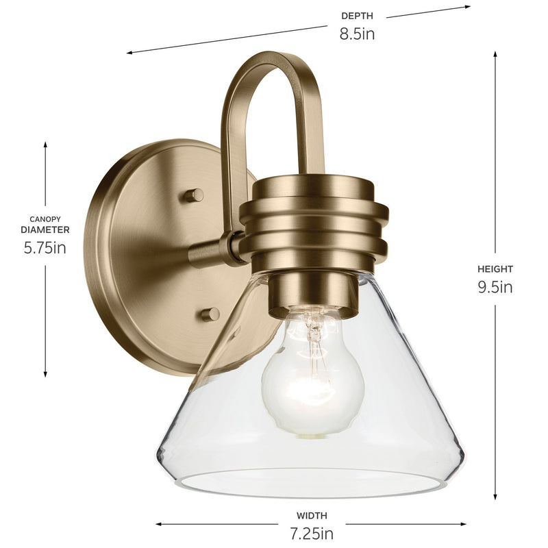Kichler 55153CPZCLR One Light Wall Sconce, Champagne Bronze (4)