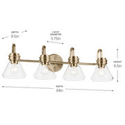 Kichler 55156CPZCLR Four Light Bath, Champagne Bronze (4)