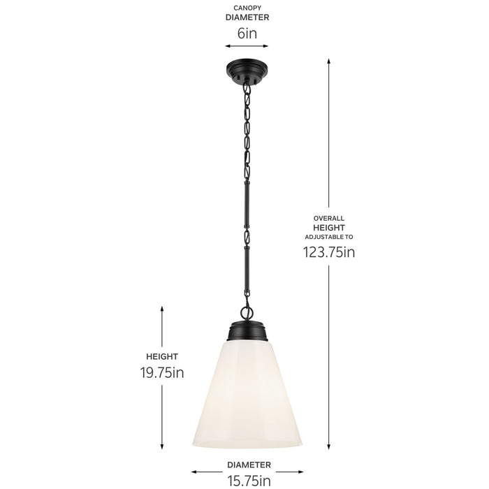 Kichler 52662BK One Light Pendant, Black (5)