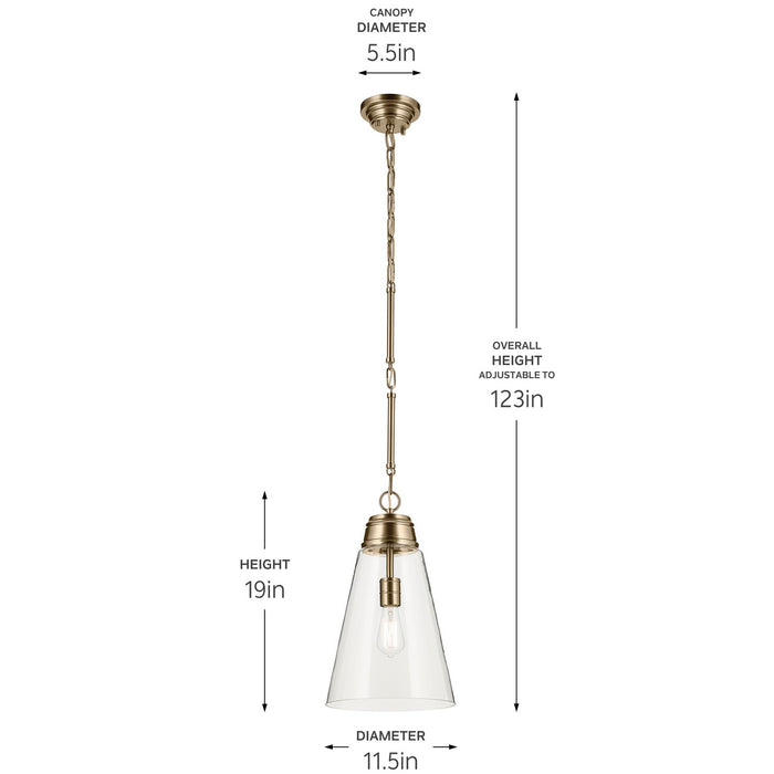 Kichler 52661CPZCLR One Light Pendant, Champagne Bronze (6)