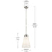 Kichler 52661PN One Light Pendant, Polished Nickel (4)