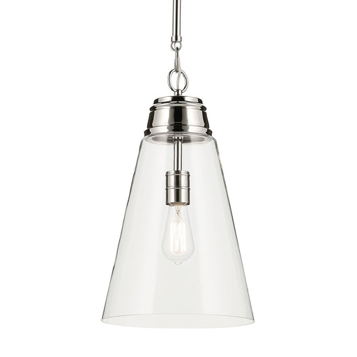 Kichler 52661PNCLR One Light Pendant, Polished Nickel (2)