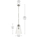 Kichler 52661PNCLR One Light Pendant, Polished Nickel (6)