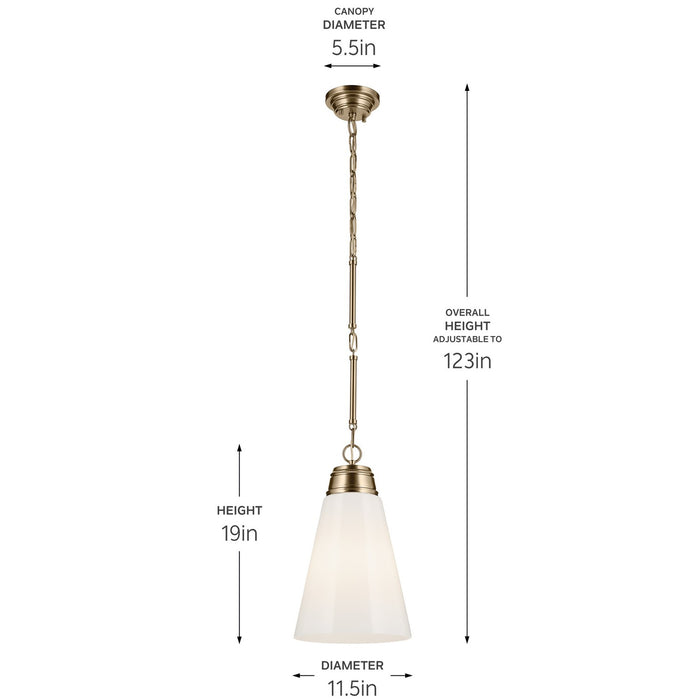 Kichler 52661CPZ One Light Pendant, Champagne Bronze (4)