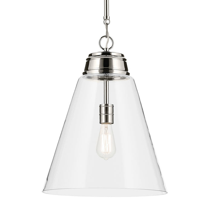 Kichler 52662PNCLR One Light Pendant, Polished Nickel (2)