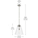 Kichler 52662PNCLR One Light Pendant, Polished Nickel (5)