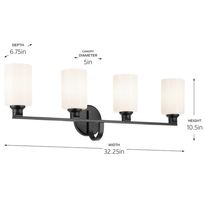 Kichler 55227BK Four Light Bath, Black (4)