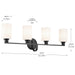 Kichler 55227BK Four Light Bath, Black (4)