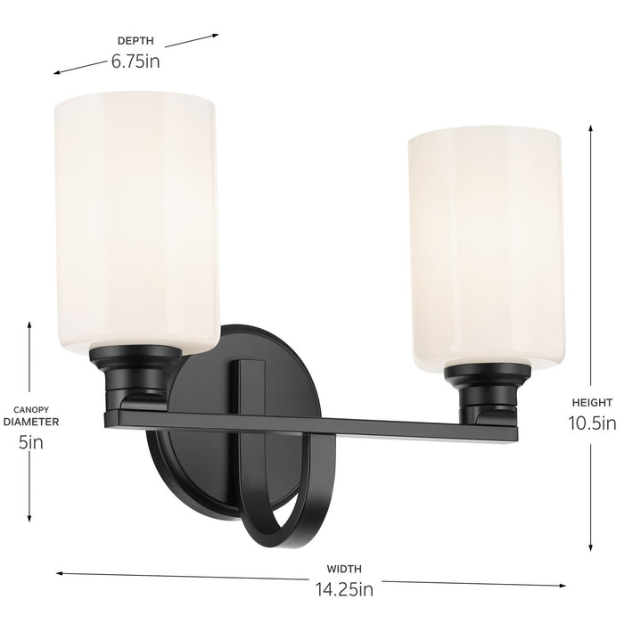 Kichler 55225BK Two Light Bath, Black (4)