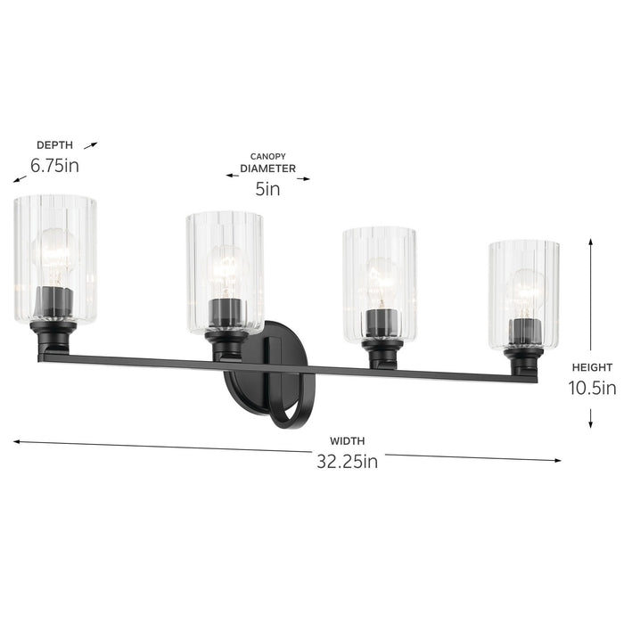 Kichler 55227BKFLU Four Light Bath, Black (4)