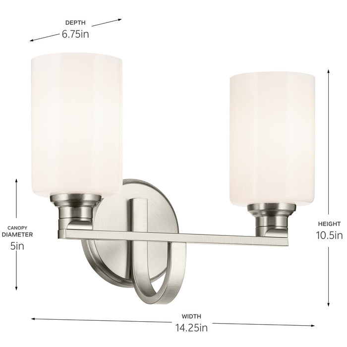 Kichler 55225NI Two Light Bath, Brushed Nickel (4)