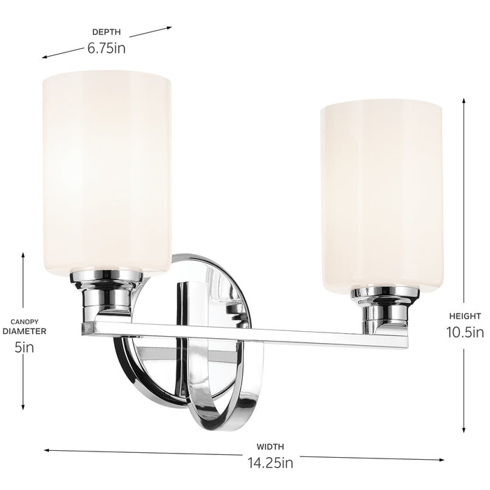 Kichler 55225CH Two Light Bath, Chrome (4)