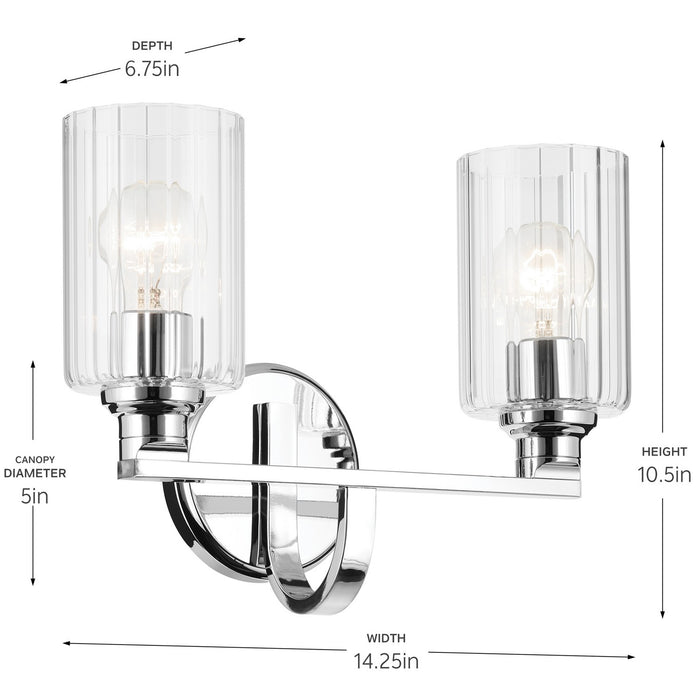 Kichler 55225CHFLU Two Light Bath, Chrome (4)