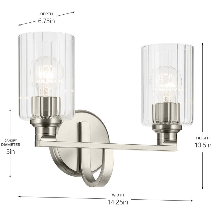 Kichler 55225NIFLU Two Light Bath, Brushed Nickel (4)