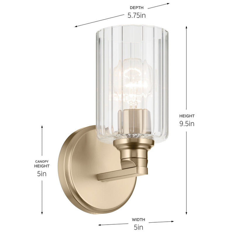Kichler 55224CPZFLU One Light Wall Sconce, Champagne Bronze (4)