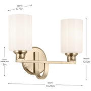 Kichler 55225CPZ Two Light Bath, Champagne Bronze (4)